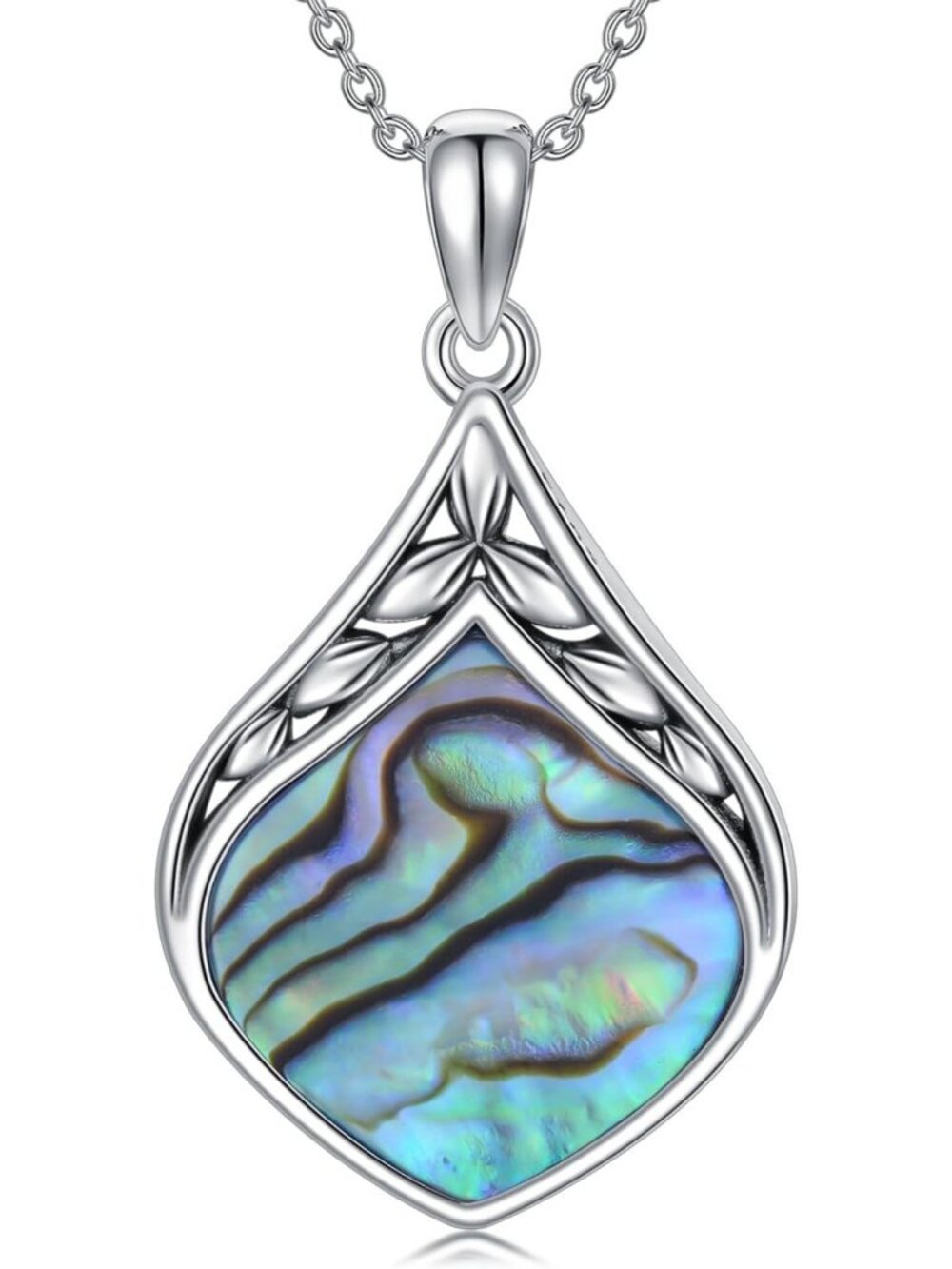 Vintage Teardrop Necklace 925 Sterling Silver Natural Gemstone Pendant Gift for